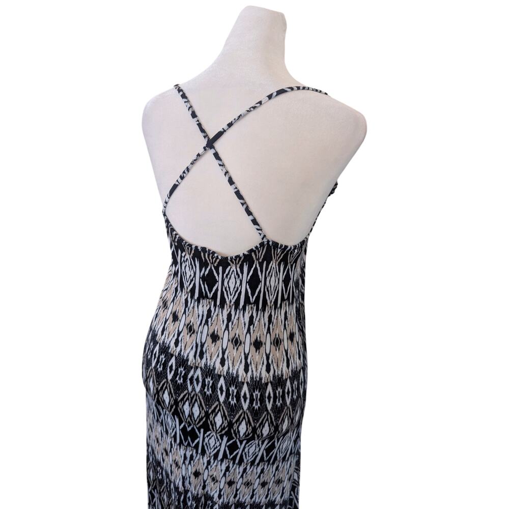 Lascana Black and Cream Crossed Strap Maxi Dress Size 6 - Picture 4 of 7